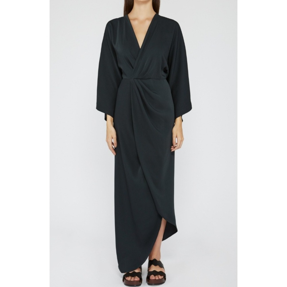 Acler Baker Wrap Dress in Licorice Black sz 6